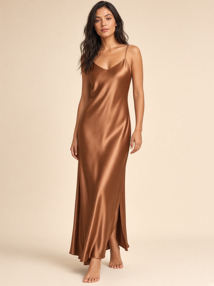 Vestido slip cobre